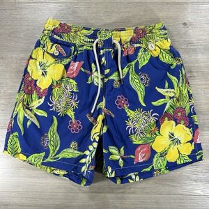 Polo Ralph Lauren Men's Small Lined Swim Shorts Tropical Blue Colorful
